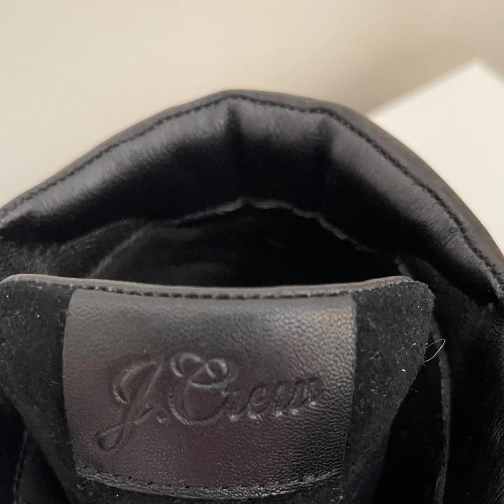 J. Crew Black Suede Lace-Up Ankle Boots with Gold Hardware With Extra Laces - Picture 2 of 7